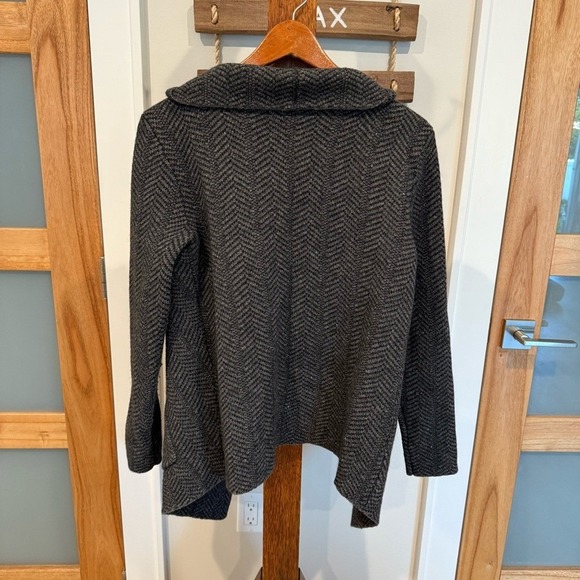Ralph Lauren Charcoal 71% Wool Knit Open Cardigan w/ Pockets‎ Women's Medium EUC - Picture 3 of 10